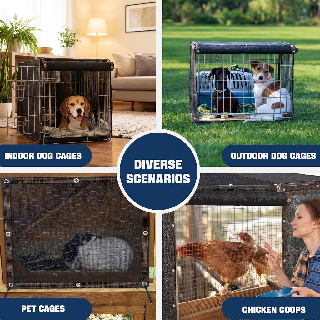 Novabright Breathable Dog Crate Cover 36 Inch Heavy Duty Kennel Cover with Grommets Cable Ties Windproof Waterproof Uv-Resistant