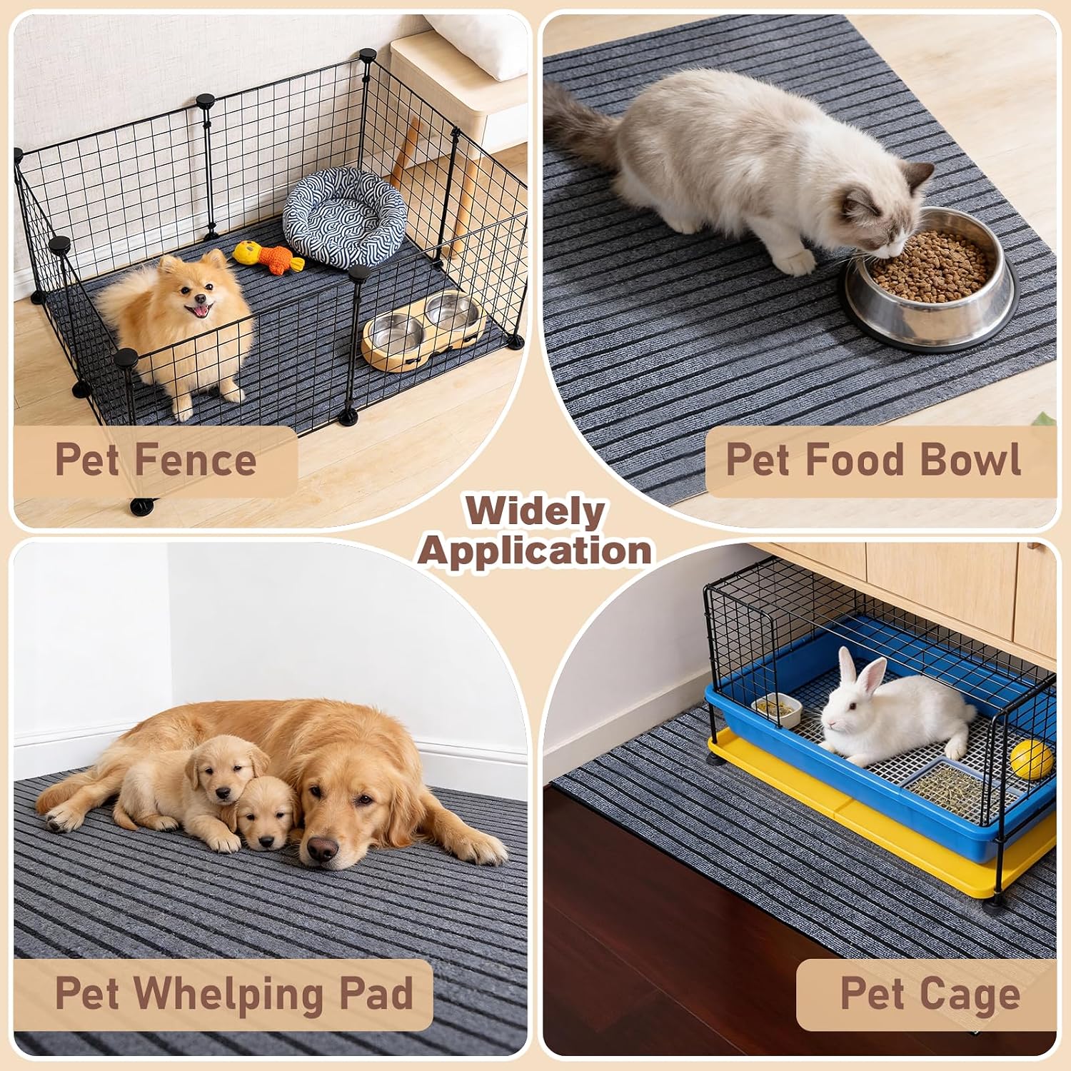 74 * 60 * 0.3inch Dog Crate Floor Protection Mat Kennel Mat to Protect Floors Non-Slip Absorbs Urine Water Resistant Pad Under Pet Cage Mat for Floor Protecting Kennel Training