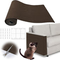 Cat Scratch Furniture Protector - 138" x 13.8" Trimmable Self-Adhesive Cats Claws Scratch Pads, DIY Cat Climbing Couch Protector for Scratch Post Cat Tree Replacement Indoor (Brown)