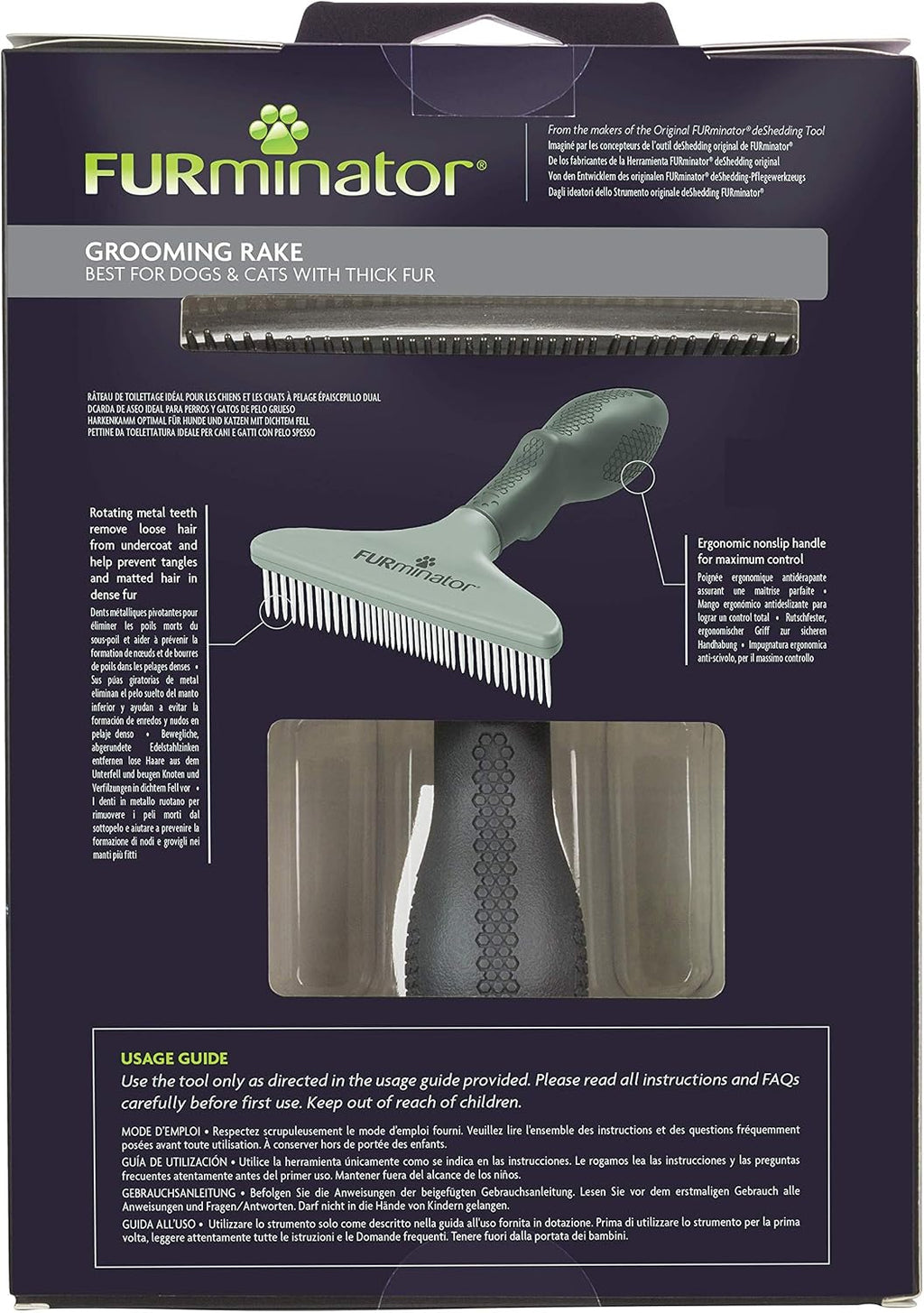 FURminator Grooming Rake for Cats and Dogs | Premium food rich in algae | Suitable for herbivorous fish | Promotes digestion and vitality