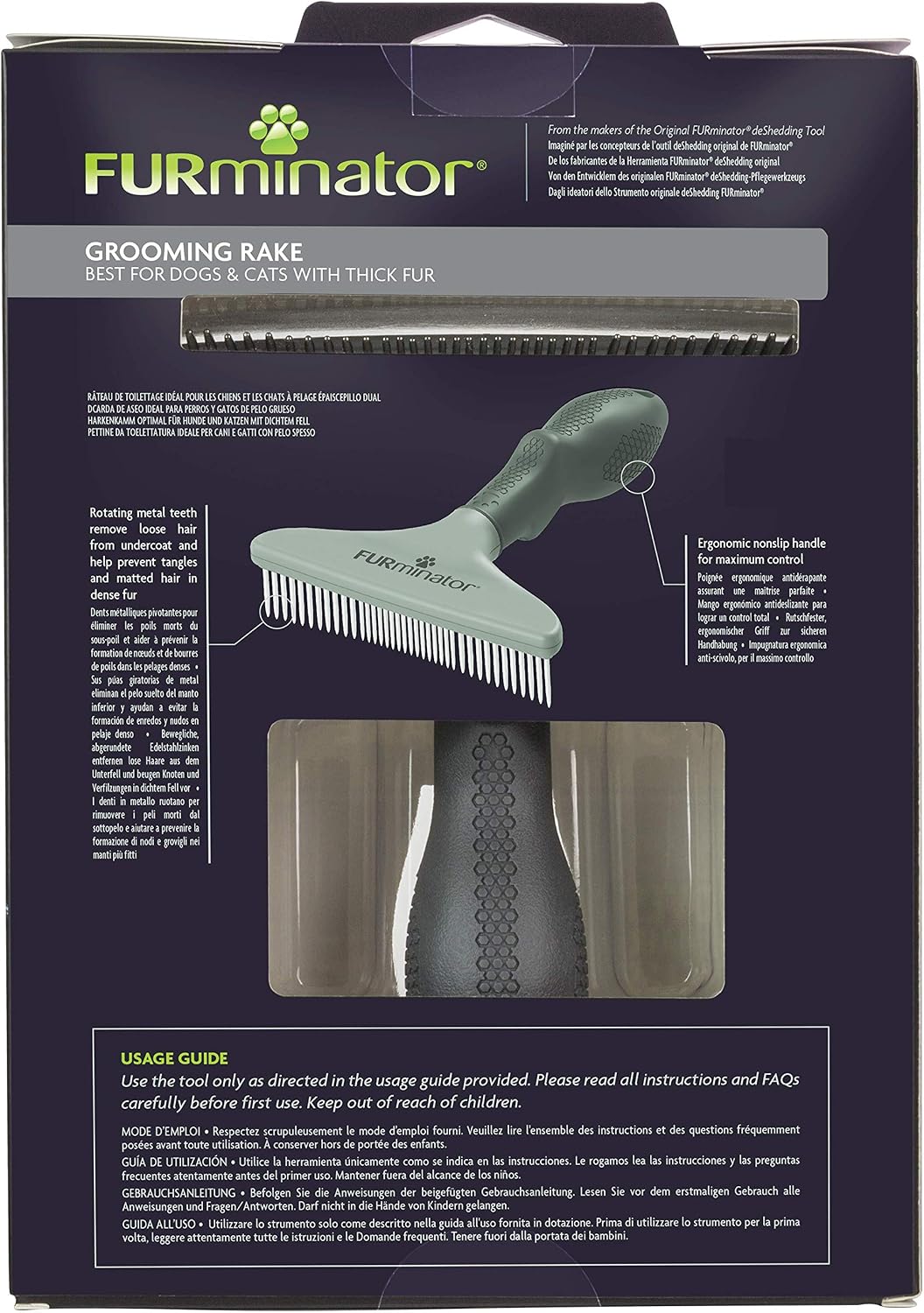 FURminator Grooming Rake for Cats and Dogs | Premium food rich in algae | Suitable for herbivorous fish | Promotes digestion and vitality