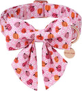 Halloween Pumpkin Dog Collar with Bow Tie, Pink Halloween Puppy Bowtie Collar with Adjustable Metal Buckle,Fancy Dog Collar Bowtie for Girl Boy Dog,XL