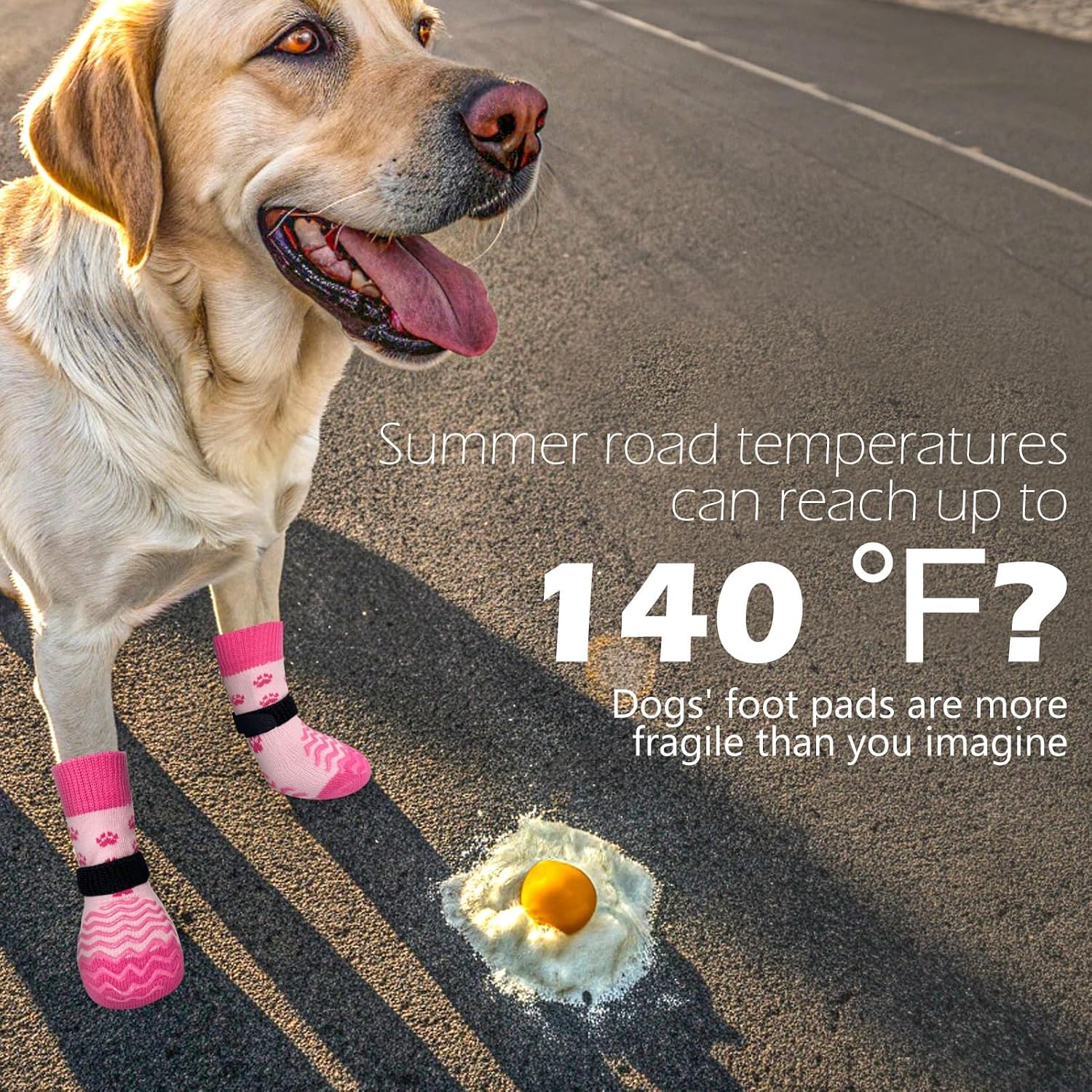 Anti Slip Dog Socks to Prevent Licking Paws for Hot Pavement | Dog Shoes Double Sides Dog Boots & Paw Protectors Booties for Hardwood Floors with Grip Small Medium Large Senior Dogs PinkXS