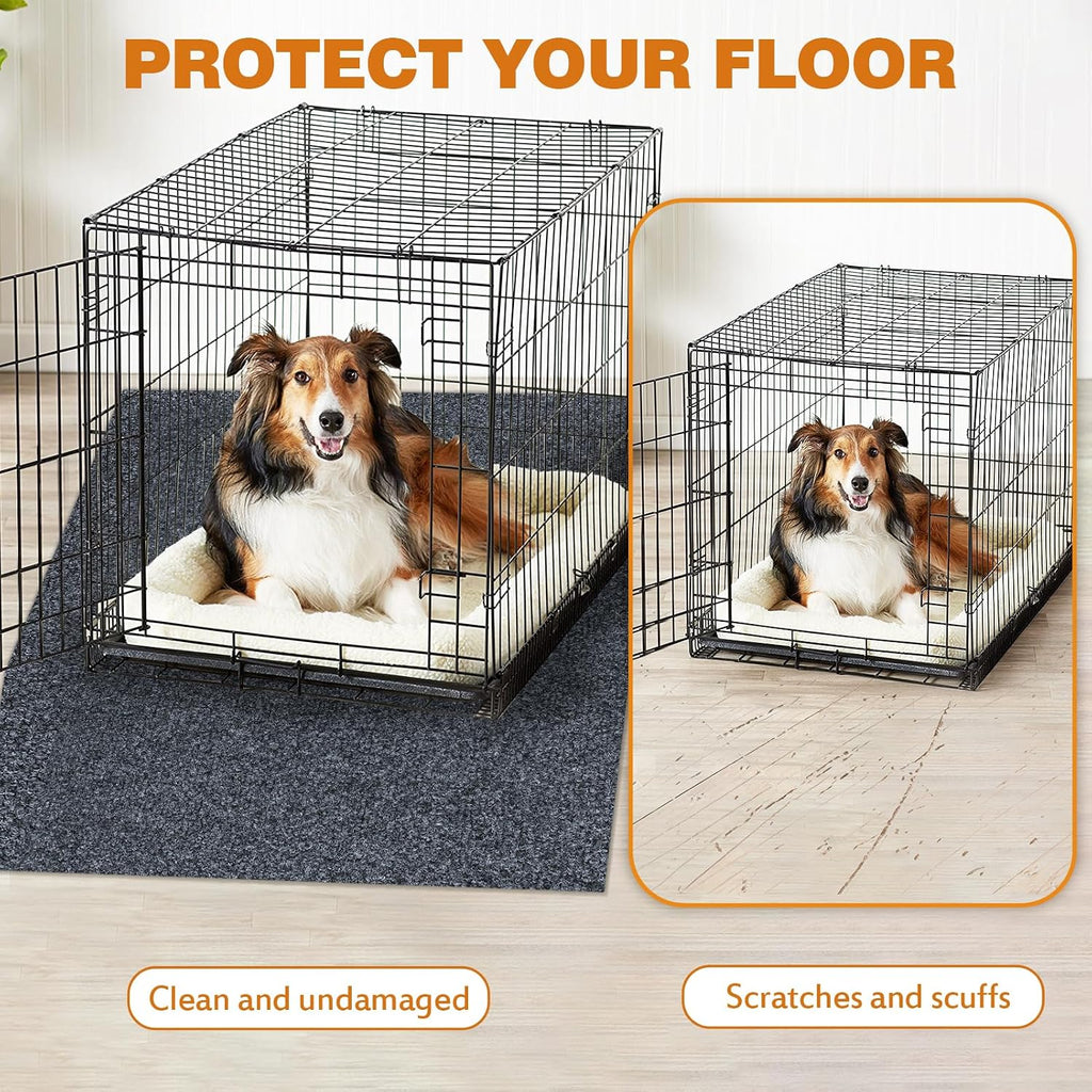 TRINKA Dog Crate Mat Liner, 60"X 46" Large Under Dog Kennel Mat | Waterproof Non-Slip Under Pet Crate Liner, Absorbs Urine Washable Reusable Puppy Playpen Pad to Protect Floors, Dark Gray