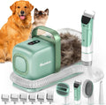 Buenkee Dog Grooming Vacuum Kit, 15000Pa Clipper, Shedding Brush, 2L, Green | Brush, trim and deshed at home with less flying fur, mess-control suction and fewer emptying breaks during longer sessions