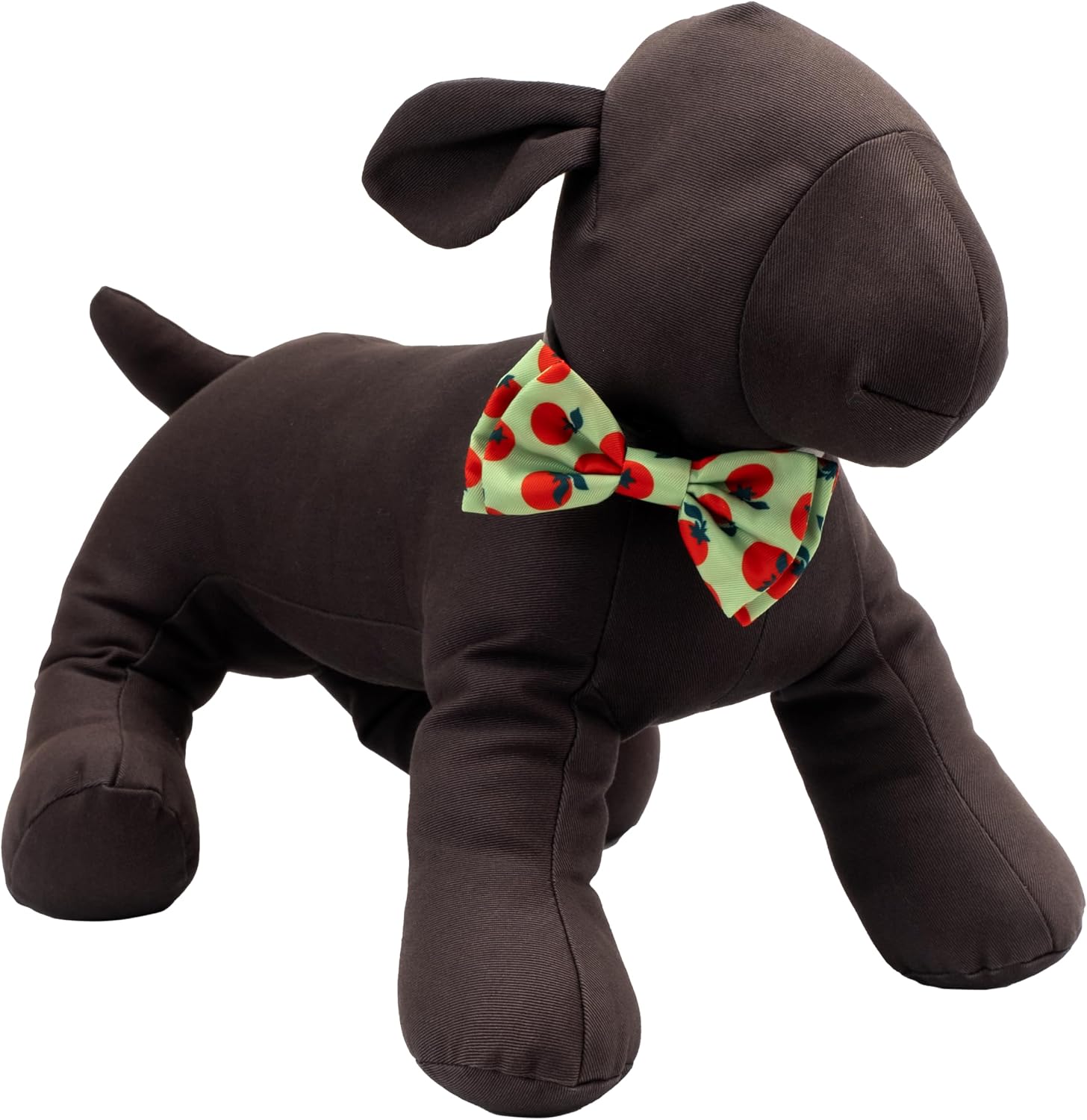 THE WORTHY DOG Food & Sport Print Pet Bow Ties for Dogs & Cats, Tomatoes | Stylish, Soft Printed Polyester Pet Bow Tie, Attach to Any Collar Easily with Touch Fastener, Tomatoes, Green, Small