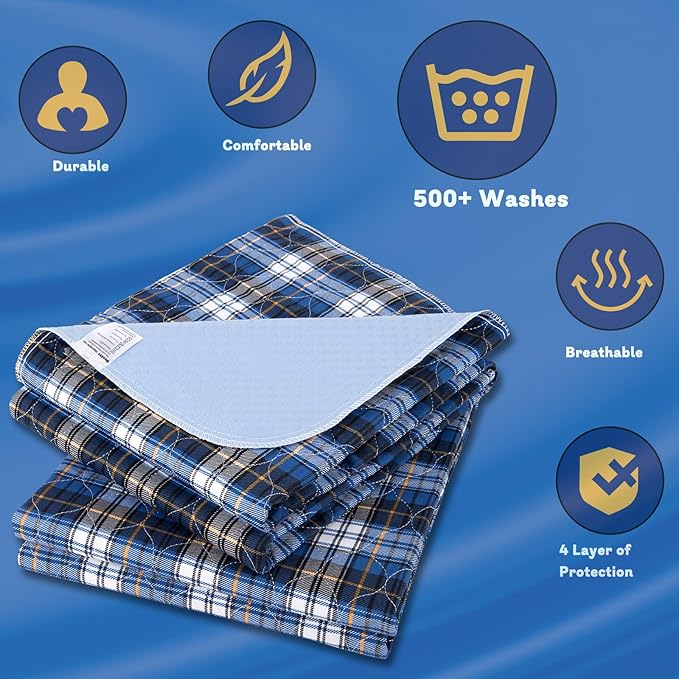 Non-Slip Bed Pads for Incontinence Washable 36" x 72",Waterproof Bed Pads,Adult Washable Incontinence Bed Pads for Adults,Dog,Kids