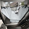 4Knines Dog Rear Seat Cover for Fold Down Seats - Hammock, Grey Small | Heavy-duty split design fits 60/40 and 50/50 fold-down seats. K9-Shield waterproof protection and a non-slip backing.