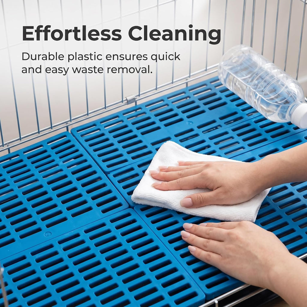 Cage Tray Prevents Mess By Allowing Waste to Drop Through Non Slip Footing Easy Maintenance Suitable for Dog crates, Pink, 56 * 42 * 0.3cm Ultra-Thin bite Resistant