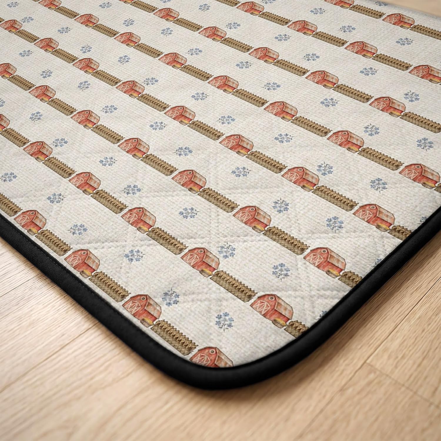 Autumn Farmhouse Barn Fence Washable Pee Pads for Dogs Cats,36"x24" Absorbent Waterproof Pet Training Mats Rustic Fall Retro Linen Non-Slip Reusable Puppy Pad for Crate Bed