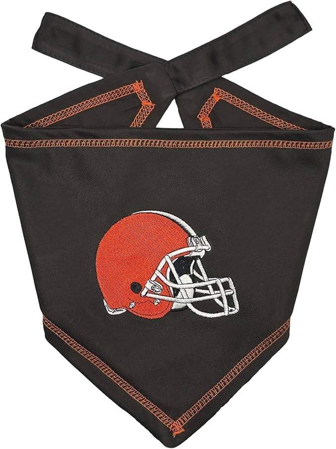 Pets First NFL Cleveland Browns TIE Bandana, Size Large/X-Large. Dog Bandana Scarf Bib for Pet Cat Dog. The Ultimate Game-Day, Party Bandana