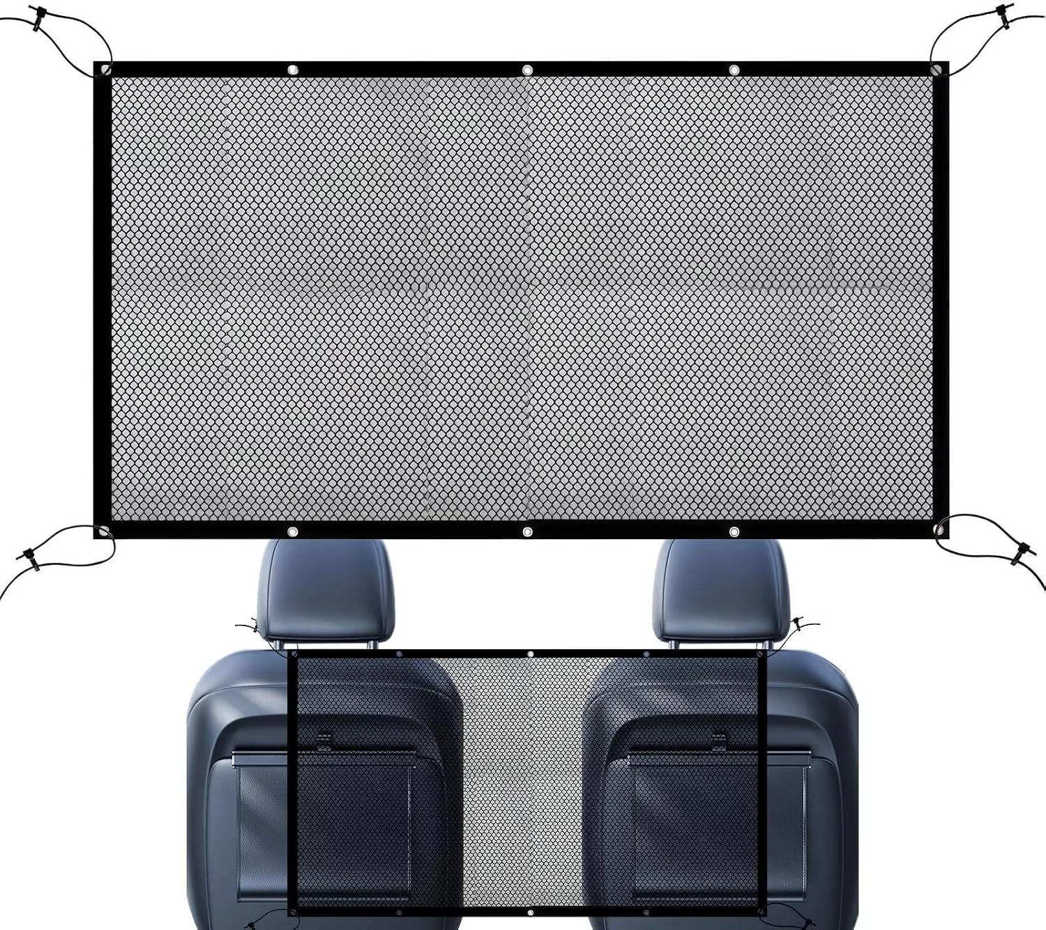 Car Pet Barrier Mesh Net for Tesla Model Y/X | Durable Mesh.Elastic Drawstring.Reinforced Buckle.Vehicle Partition.Snug Fit