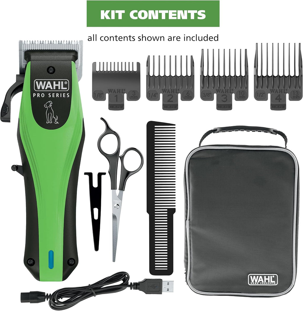Wahl Pro Series Lithium Ion Cordless Dog Grooming Kit – Rechargeable, Heavy-Duty Dog Clippers for Thick Coats – Model 3025854