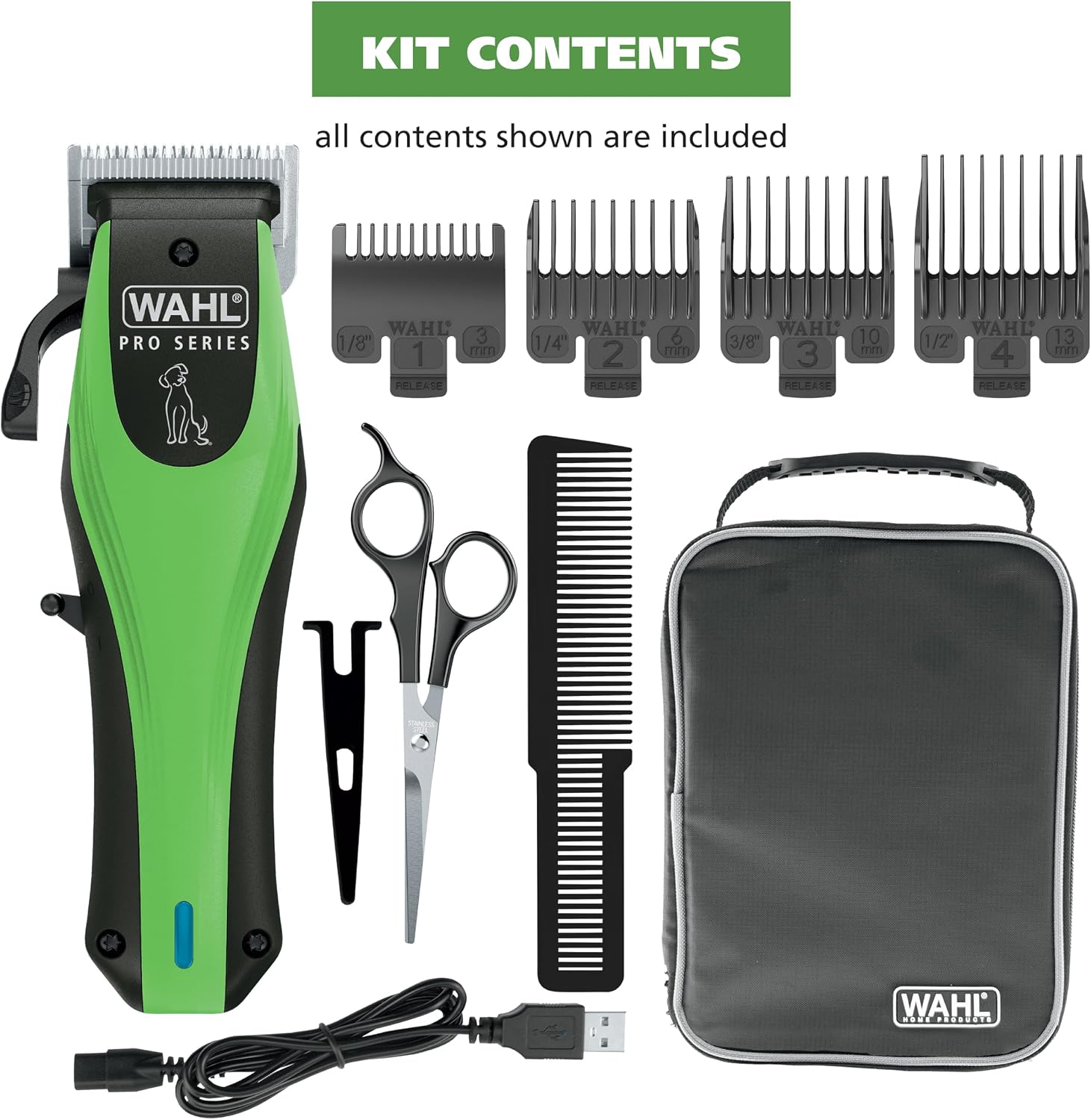 Wahl Pro Series Lithium Ion Cordless Dog Grooming Kit – Rechargeable, Heavy-Duty Dog Clippers for Thick Coats – Model 3025854