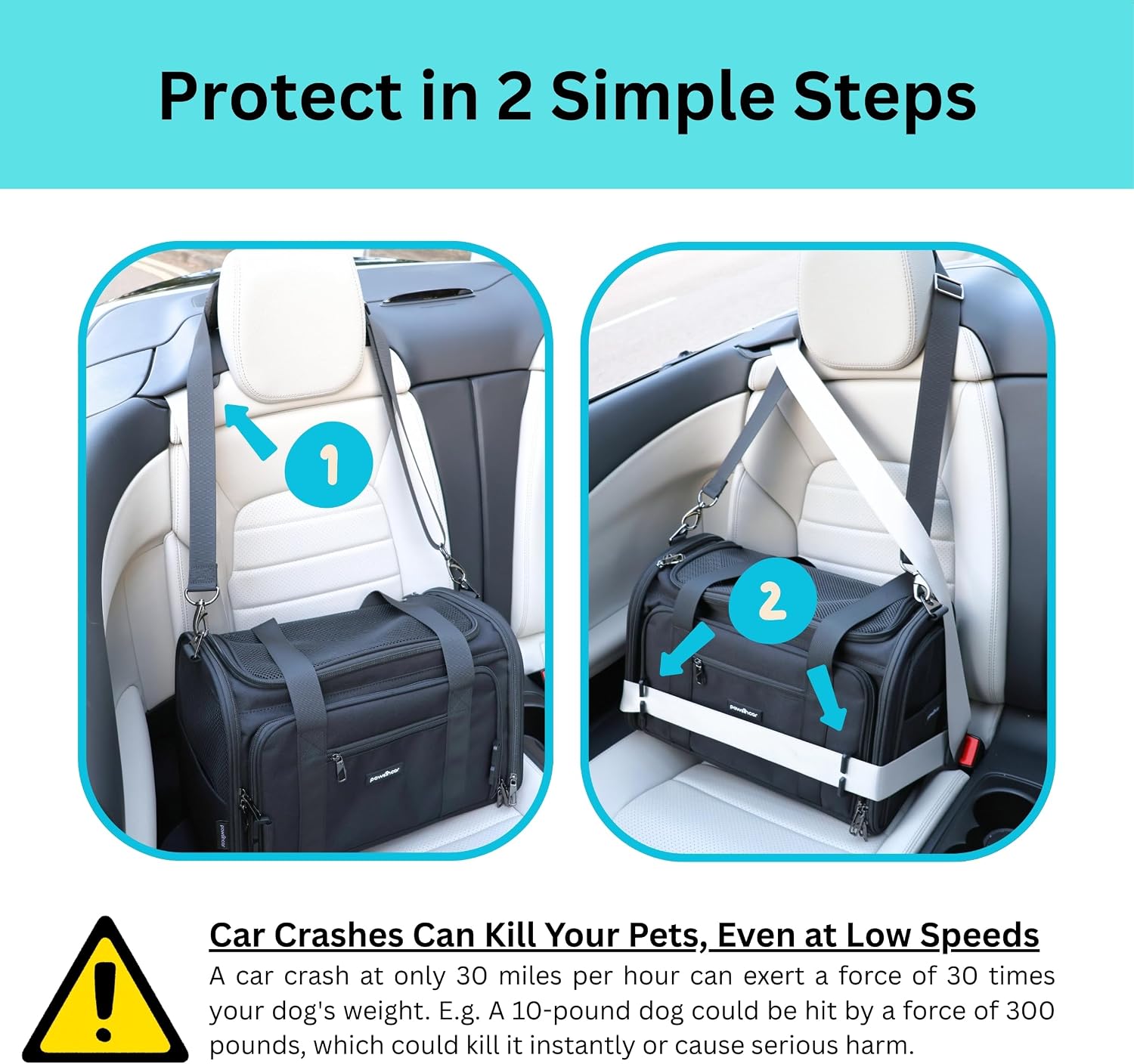 Crash-Tested Expandable Cat Carrier for Crash Protection | 2-in-1 Crash-Tested Small Dog Car Seat & Portable Pet Carrier | CPS Certified for Crash Protection & Safe Pet Travel