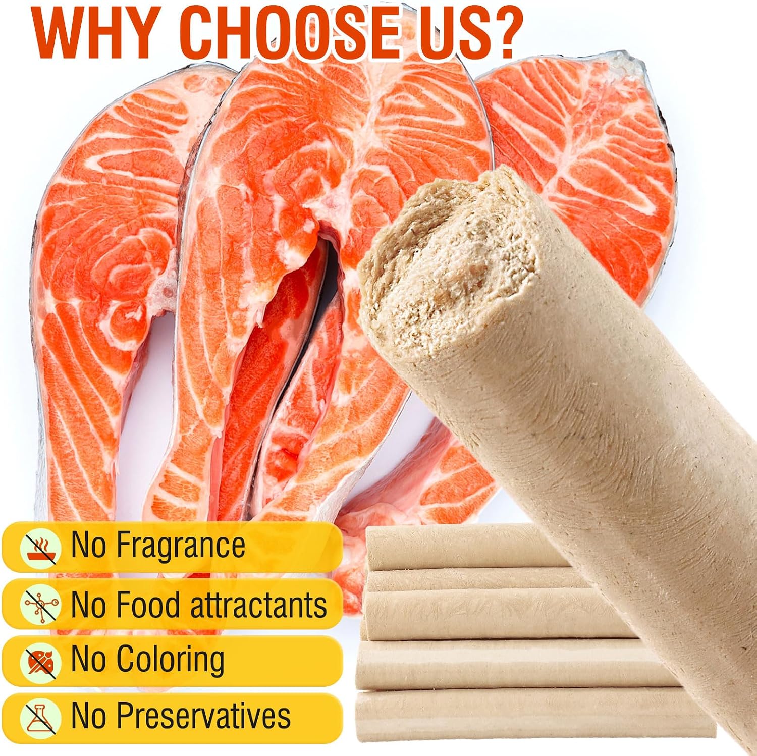 100g/3.52oz Dehydrated Salmon&Carrot Dog Sticks,Natural Freeze-Dried Salmon Sticks for Dogs,High Protein,Grain-Free,Gluten-Free,Healthy Snack for All Breeds&Sizes