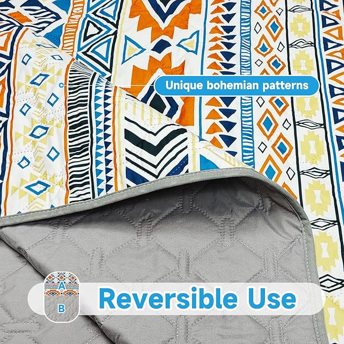 Waterproof Dog Blanket, Bohemian Dog Bed Cover Pet Blanket, Reversible Sofa Couch Cover for Dogs Washable, Protect Furniture Bed Couch Sofa for Puppy Cat (Blue Medallion, 30×70 Inch)