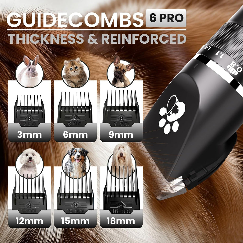 Coldspot Dog Clippers for Grooming, 3-Speed Low Noise Cordless Pet Grooming Kits with Ceramic Blades & LED Display for Dogs Cats Full Coat Hair