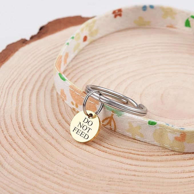 Anavia Small Size Dog Cat ID Tags, Small/XS Personalized Color Plated Stainless Steel Puppy Kitten Name Tags, Customized Engraved Nameplate Pet Collar Tag (Rose Gold, XS-Round)
