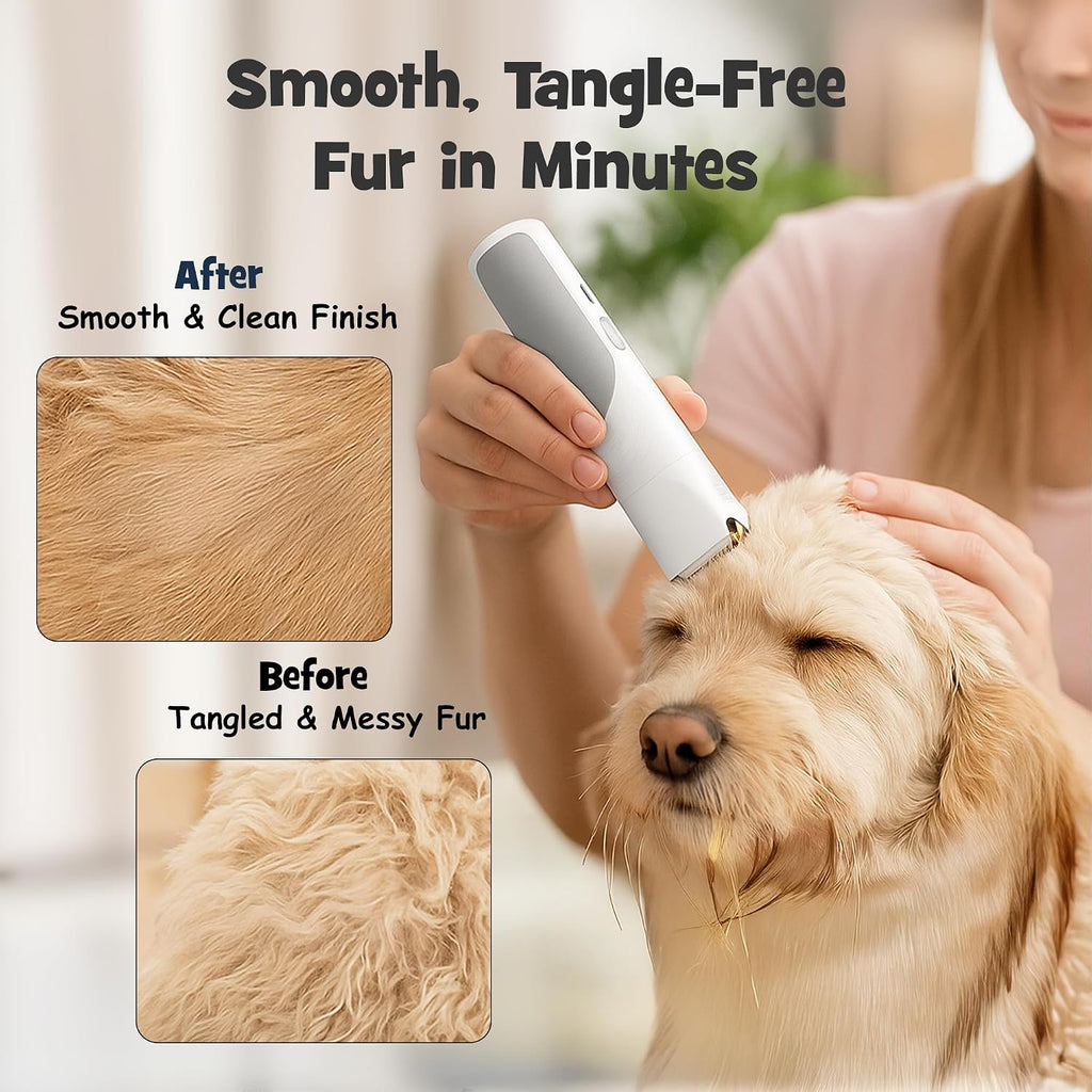 7-in-1 Dog & Cat Grooming Vacuum - Stop Fur & Anxiety at Grooming Time - with Quiet Dog Nail Grinder, Deshedding Dog Brush & Dog Hair Trimmer, Pet Hair Vacuum, 2L Dustbin