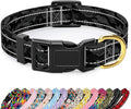 Reflective Dog Collar for Large Dogs, Cute Camouflage Adjustable Heavy-Duty Nylon Puppy Collar for Boy and Girl Female, Soft Pet Accessories with Quick Release Buckle, Black