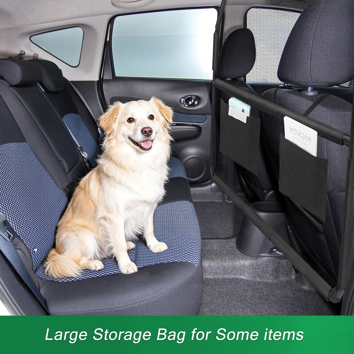 Dog Car Barrier for SUVs, 50" Wide Car Divider with See-Through Net Mesh, for Small Trucks and Cargo Area, SUVs & Mid-Sized Vehicle, SUV Dog Barrier Escape-Proof, Universal-Fit Pet Divider Gate