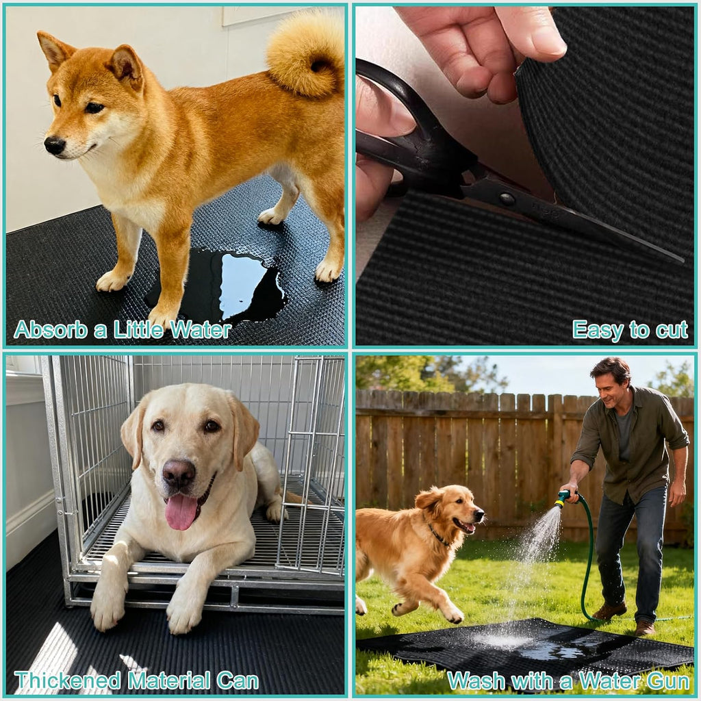 Dog Crate Mat, Pet Crate Floor Protection Mat, Mat for Under Dog Crate, 31.5" x 51.2" Cut To Fit Design Washable Floor Covering Reusable Waterproof Non Slip Rug Whelping Pad for Pet (XXX Large