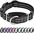 Hikiko Martingale Collar for Dogs Reflective Nylon Dog Collar with Quick Release Buckle Adjustable Training No Slip Dog Collar (X-Large, Black)