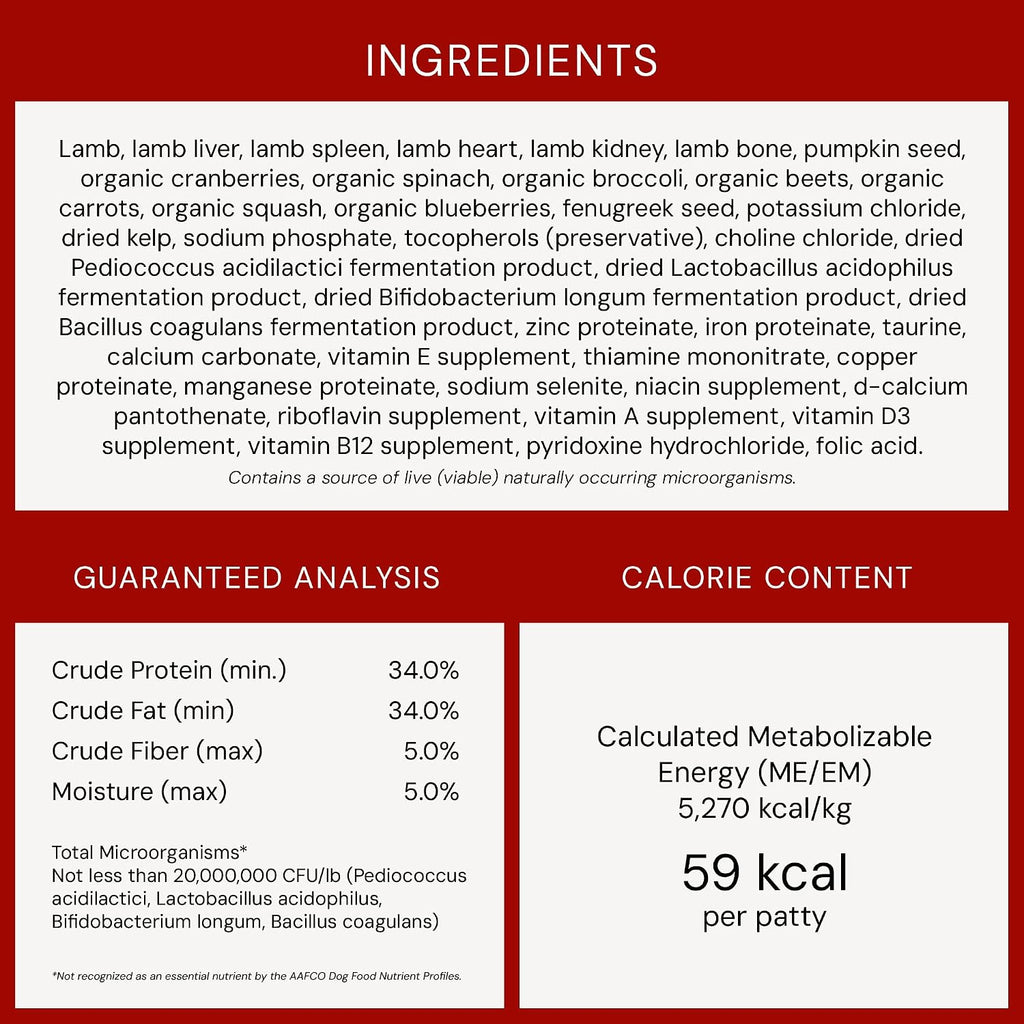 Stella & Chewy's Freeze-Dried Raw Dinner Patties - Dandy Lamb Recipe - High Protein Grain-Free Puppy & Dog Food - Perfect For Picky Eaters - 25 oz