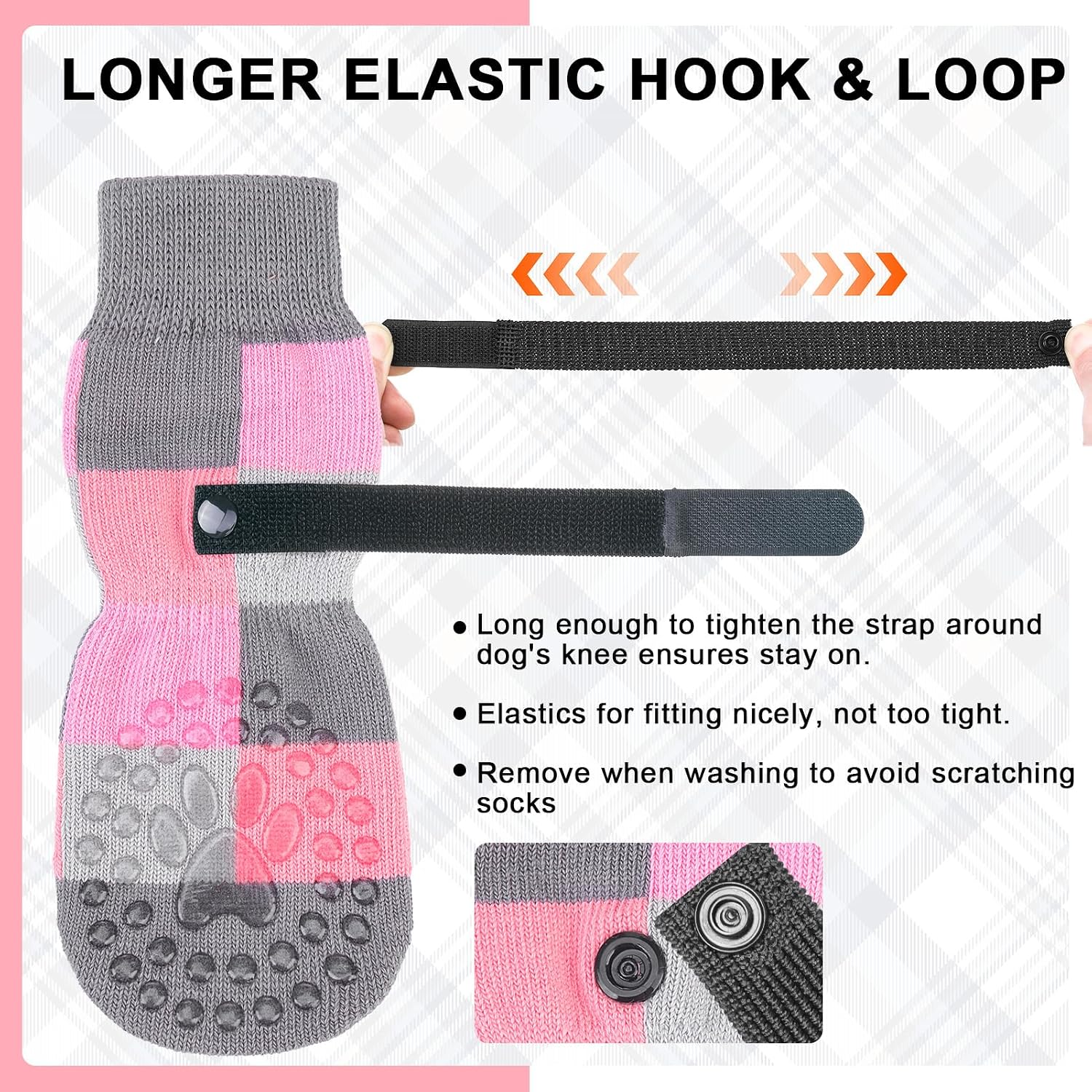 BEAUTYZOO Non Slip Dog Socks to Prevent Licking Paws, Dog Shoes Booties for Hardwood Floors Anti Slip-Thick Grip Works Even When Twisted-Paw Protector for Cold Pavement Small Medium Large Senior Dogs