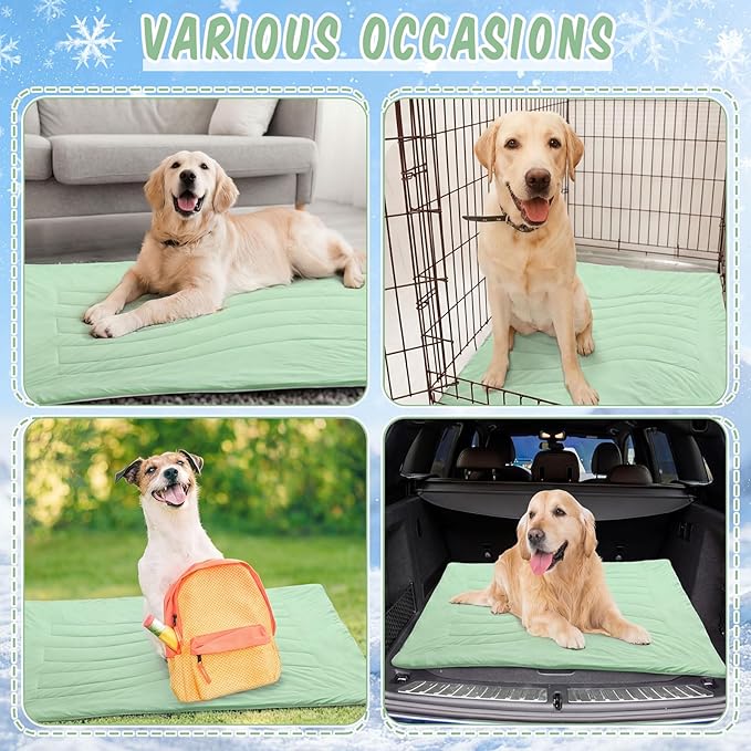 2 Pack Cooling Dog Blankets with Storage Bag Self Cooling Dog Blankets Washable Pet Cold Mats 39 x 47 Inch Portable Cat Pads for Summer Hot Weather Pet Puppies Supplies