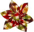 Huxley & Kent Pet Pinwheel Bow for Dogs & Cats - Fall Adjustable Hook & Loop Collar Accessory - Cute & Comfortable for Holidays & Celebrations - Harvest Check, Large | Clips to Any Collar with Hook & Loop, Soft, Lightweight, Machine Washable, Great for