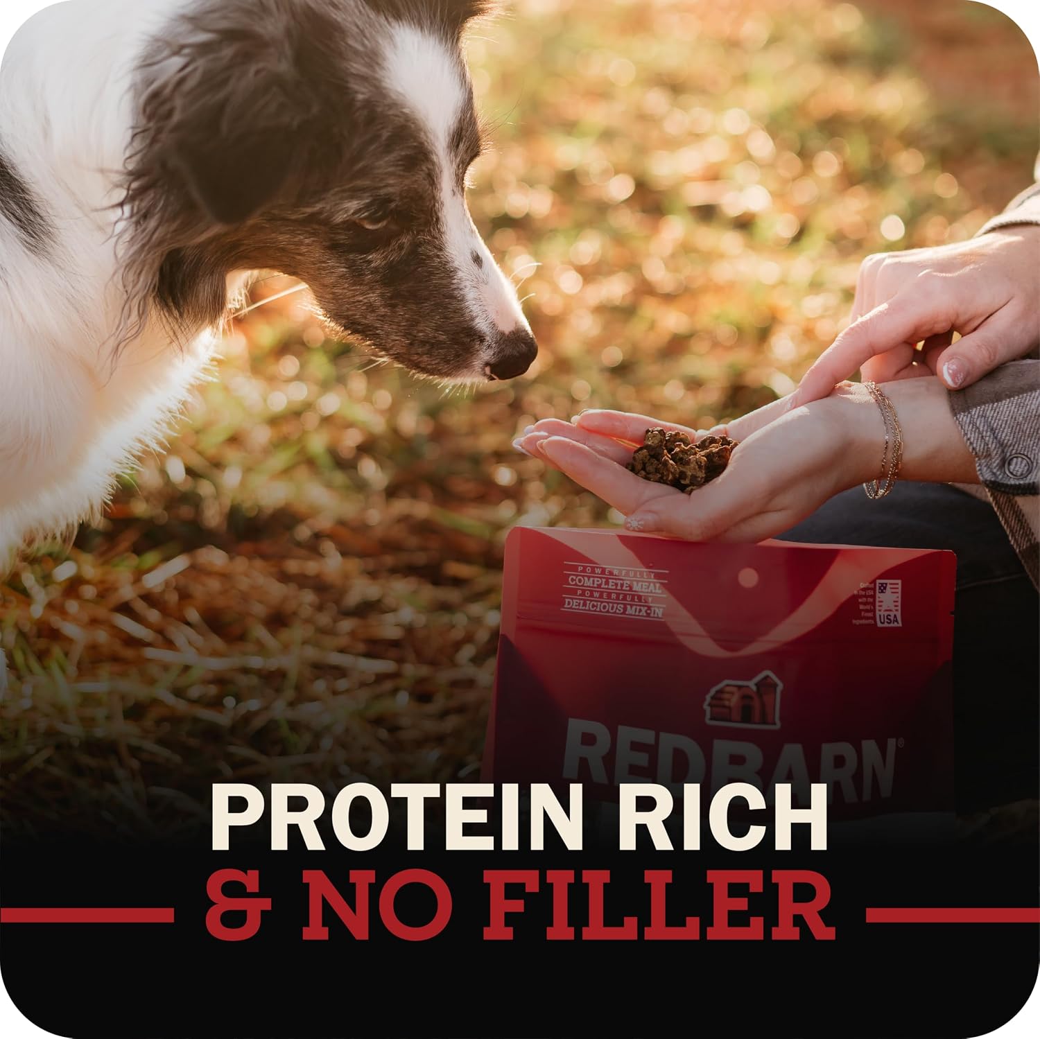 Redbarn Powerfood Air Dried Dog Food 2 lbs High Protein Beef and Lamb with Prebiotics Postbiotics for Digestive Health Wholesome Pet Food Complete Meal Made in USA