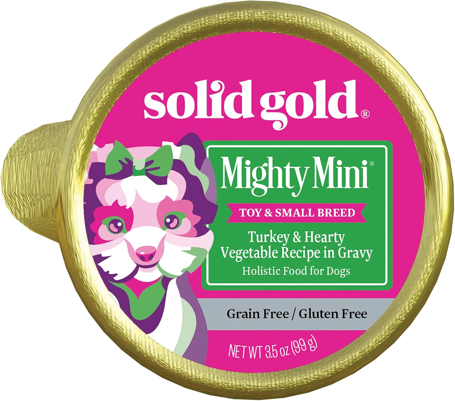 Solid Gold Mighty Mini Turkey Grain and Gluten Free Wet Dog Food, 3.5 oz.