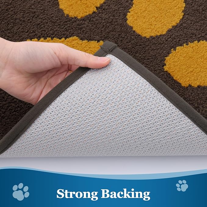 Buganda Dog Door Mat for Muddy Paws, Absorbent Dirt Trapper Washable Indoor Doormats, Non Slip Low-Profile Mud Mat for Dogs, Front Entrance Doormat for Inside Floor (48x30 Inches, Coffee)