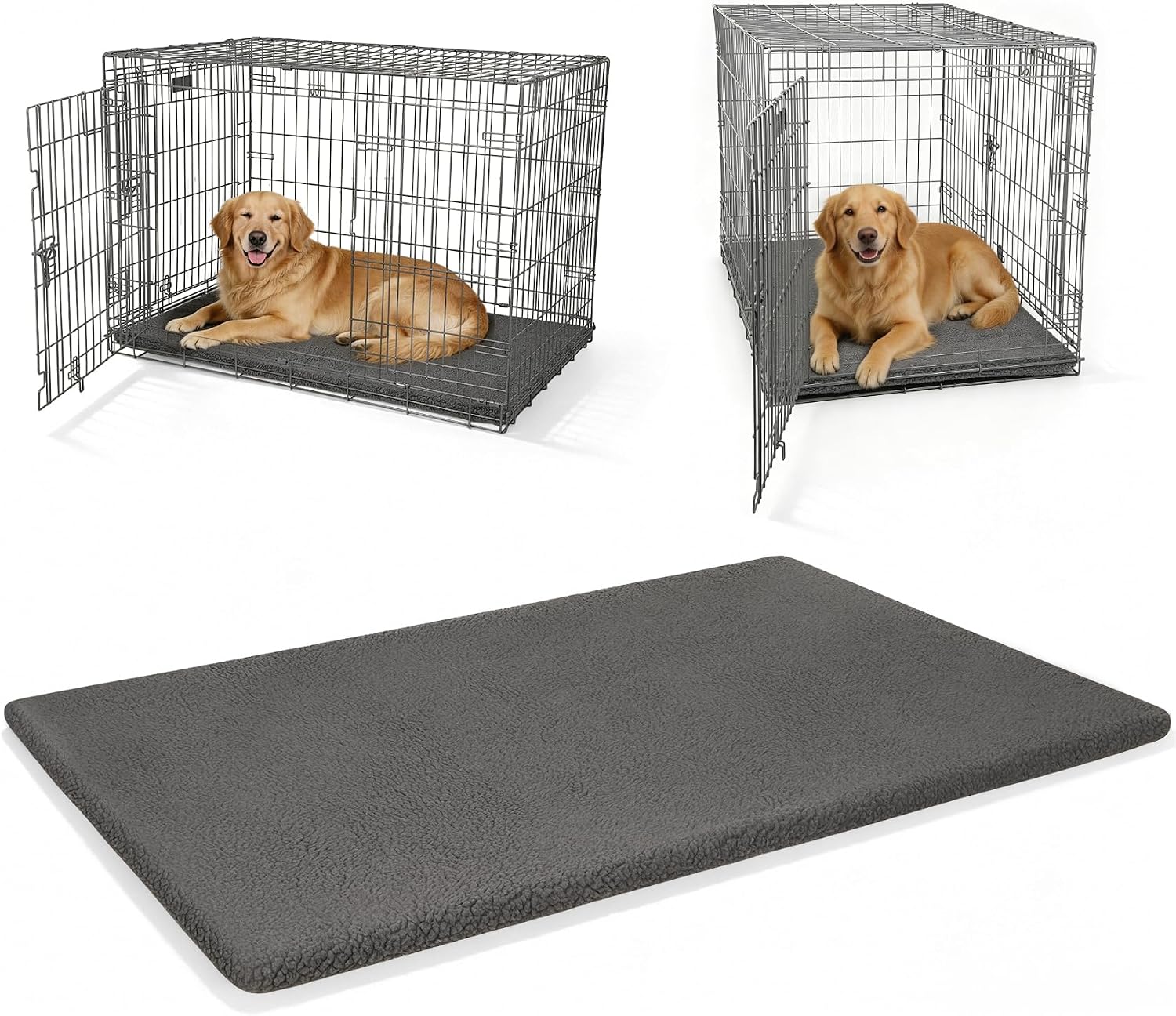 Explore Land Dog Crate Pan Cover with Softer Fluffy Top for 42 inch Pet Cage | Machine Washable, Enclosure Cover for 42"Crate