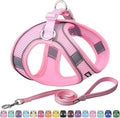 AIITLE Easy Walk Dog Harness and Leash Set - Pet Supply No Pull, Step in Adjustable Dog Harness with Padded Vest, Dog Harness No Choke Over, Easy to Put on Medium Dogs Pure Pink L