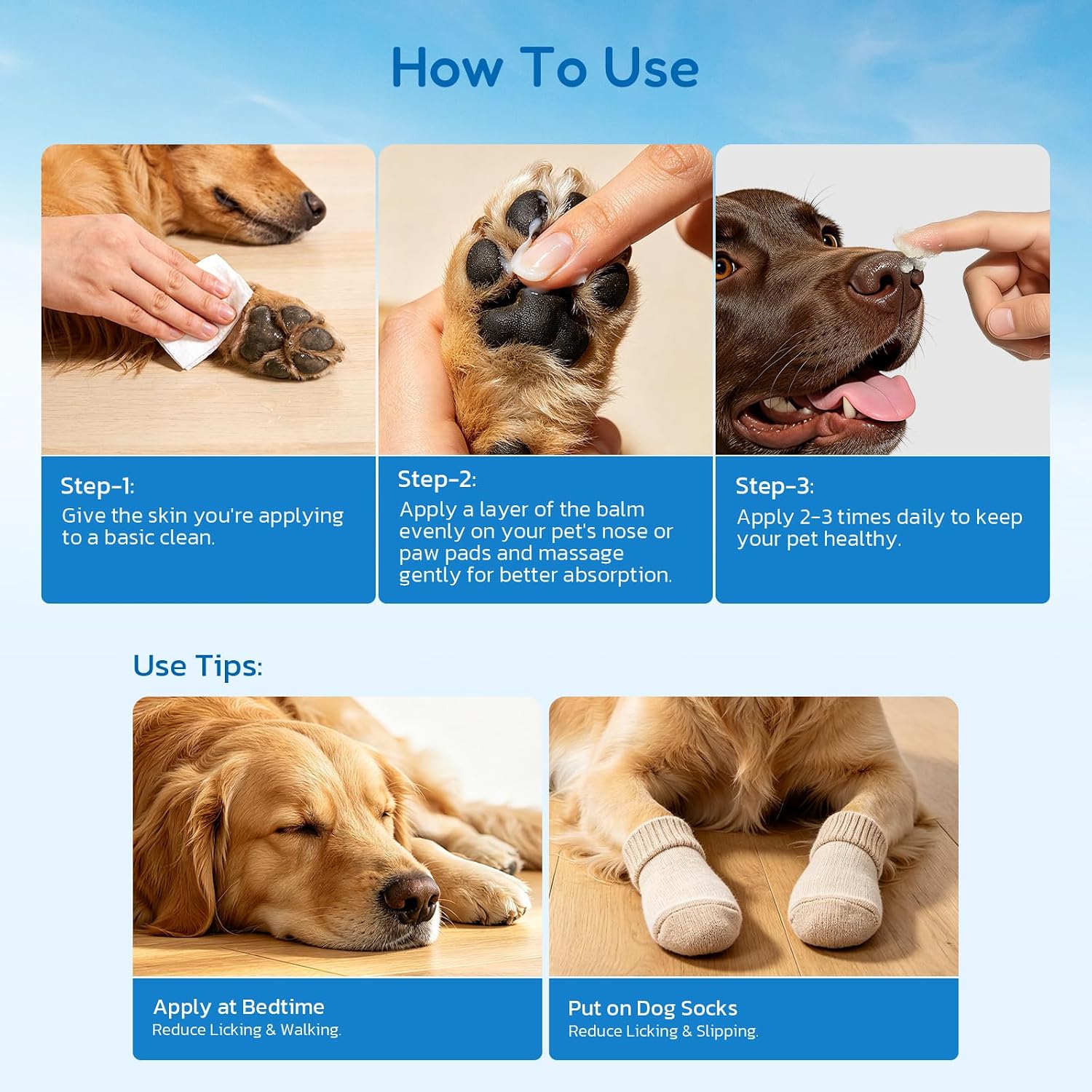 Lick Safe Dog Paw & Nose Balm - All Natural Moisturizing Wax with Coconut Oil & Shea Butter, Soothes Dry Cracked Paws & Snout, Heat & Cold Pavement Protection, 1.76 Oz Nose Butter