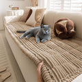 FUNNY FUZZY Pet Couch Covers for Sofa, Flannel Dog Couch Cover for Dogs Washable, Sofa Cover Furniture Protector Pet-Friendly Sofa Cover for Dogs & Kids (Light Brown, 27.6"×70.9")