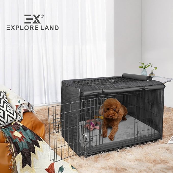 Explore Land Waterproof Dog Bed Cover Machine Washable Fluffy Dog Bed Replacement Cover for Cat, 20Lx15Wx3H inch, Gray