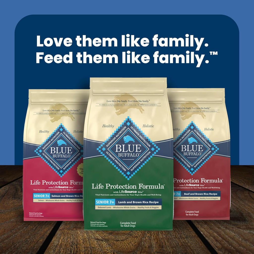 Blue Buffalo Life Protection Formula Lamb Senior 7+ Dry Dog Food, 30 lb | Real Lamb #1 Ingredient, with Glucosamine & Chondroitin for Joint Health & Mobility, Antioxidant-Rich LifeSource Bits