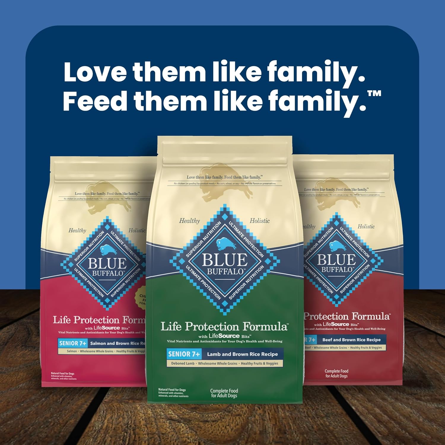 Blue Buffalo Life Protection Formula Lamb Senior 7+ Dry Dog Food, 30 lb | Real Lamb #1 Ingredient, with Glucosamine & Chondroitin for Joint Health & Mobility, Antioxidant-Rich LifeSource Bits