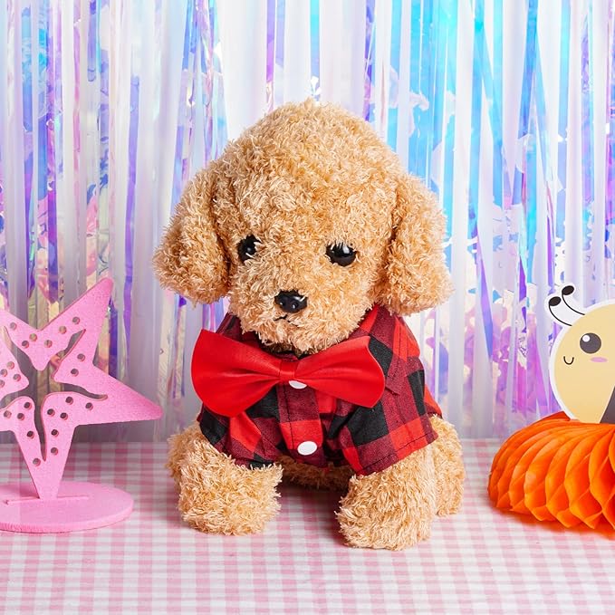 Tongcloud 3 Pack Plaid Puppy Cat Shirt - Cute Dog & Cat Shirts for Extra Large Dogs & Cats - Birthday Party & Holiday Photo