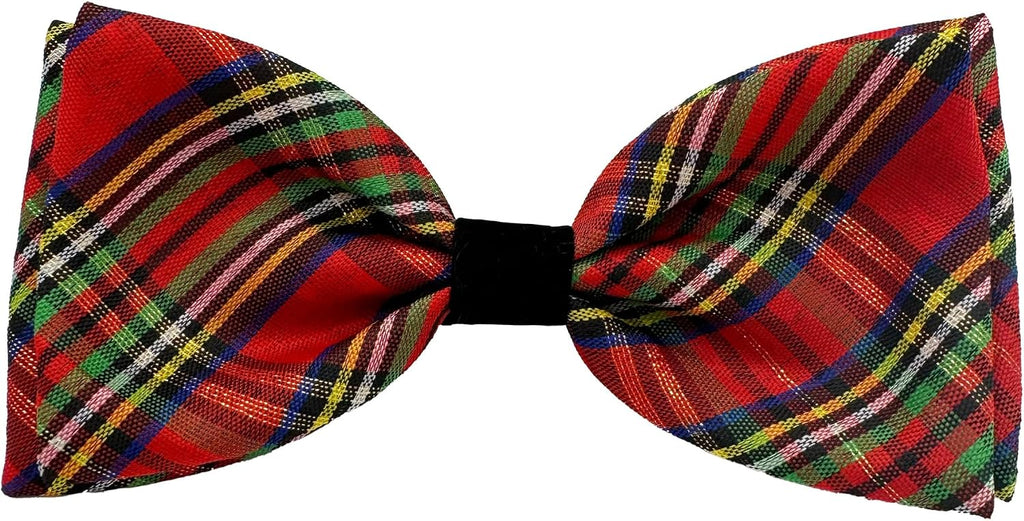 Huxley & Kent Pet Bow Tie for Dogs & Cats - Holiday Adjustable Hook & Loop Collar Accessory - Cute & Comfortable for Holidays & Celebrations - Christmas Plaid, Large | Hook & Loop Attaches to Any Collar, Soft Polyester, Lightweight & Machine Washable