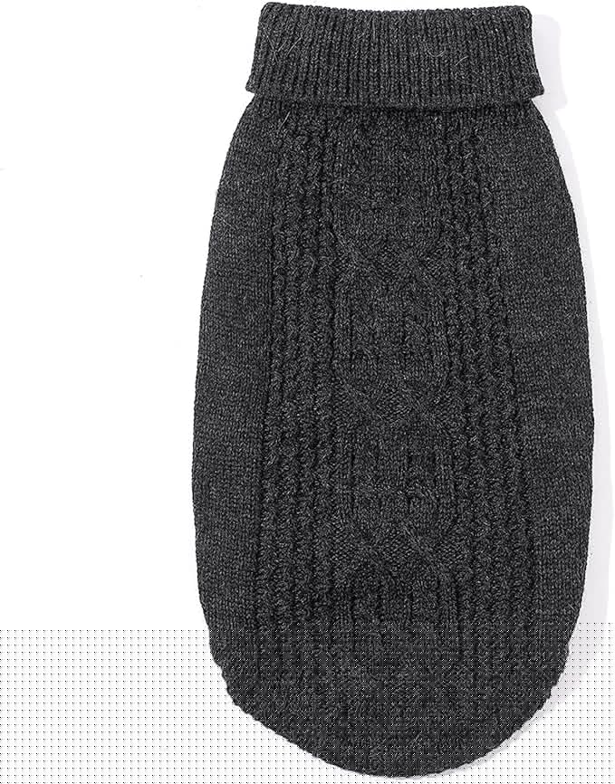 Stretchy Cat Sweater - 17 Colors & 6 Sizes | Snug Winter-Ready Knit for Boy/Girl Cats & Kittens(Dark Gray, Small)