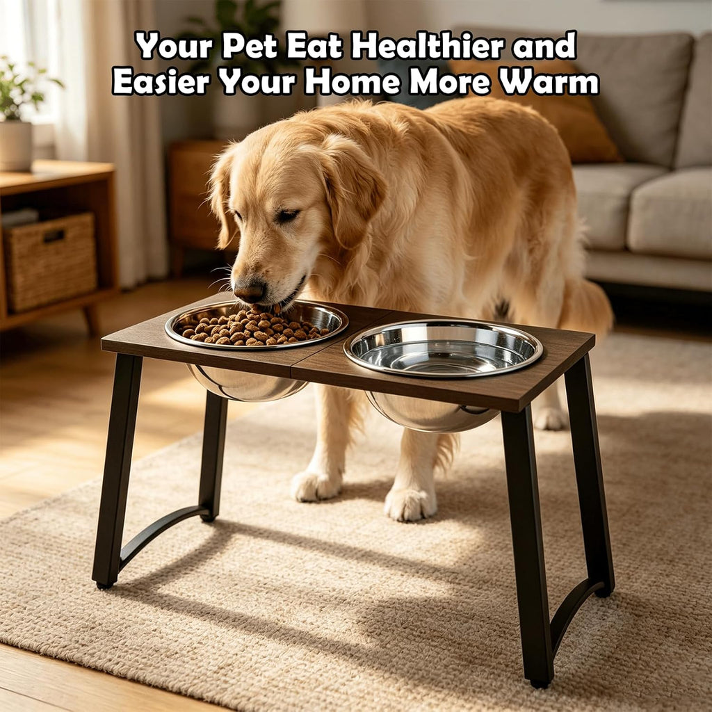 Elevated Dog Bowls for Large Dogs with Slow Feeder, 2 Stainless Steel Dog Bowls -101oz, 16.5" Tall Raised Dog Food Water Bowl Stand for Large Breed, Extra Large Dogs