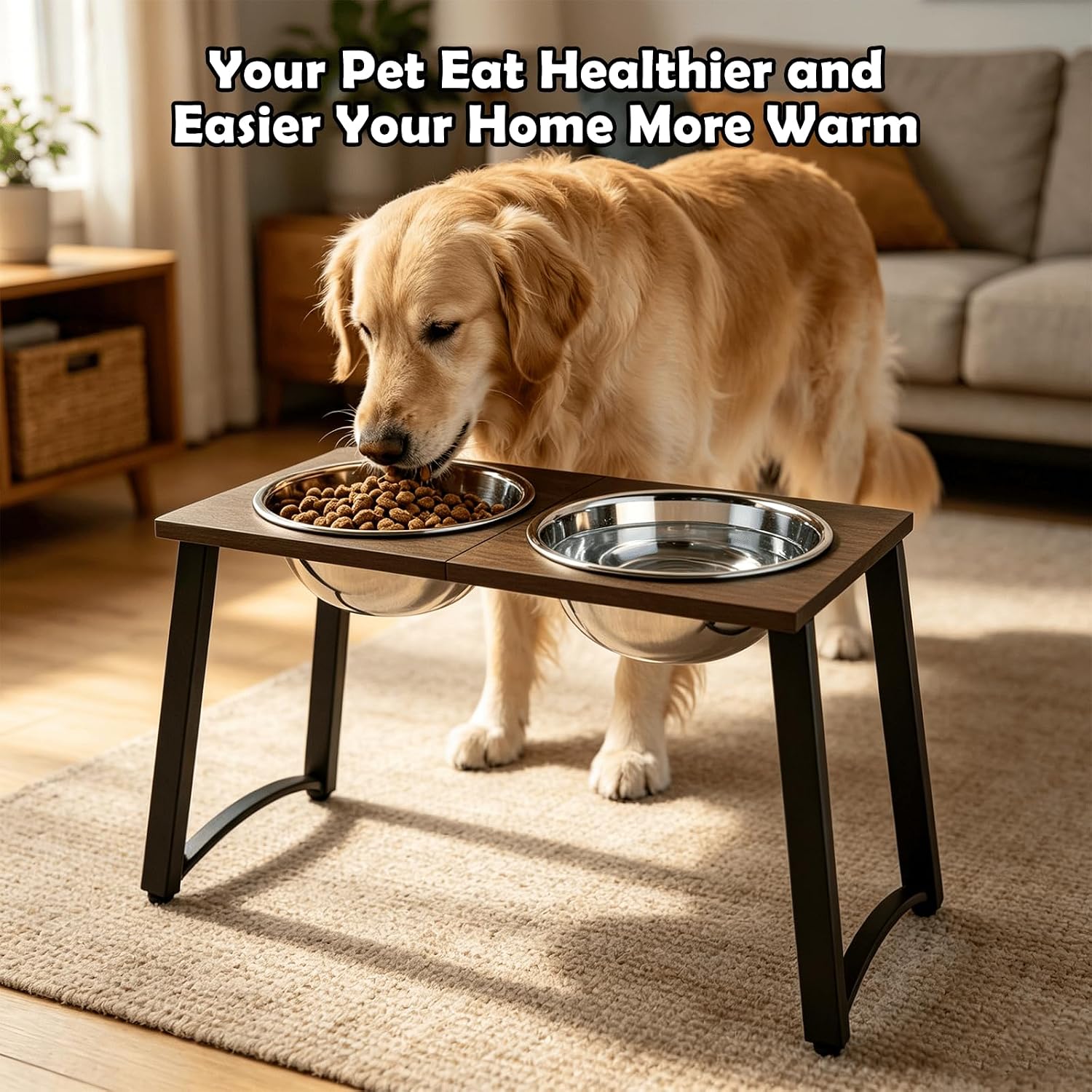 Elevated Dog Bowls for Large Dogs with Slow Feeder, 2 Stainless Steel Dog Bowls -101oz, 16.5" Tall Raised Dog Food Water Bowl Stand for Large Breed, Extra Large Dogs