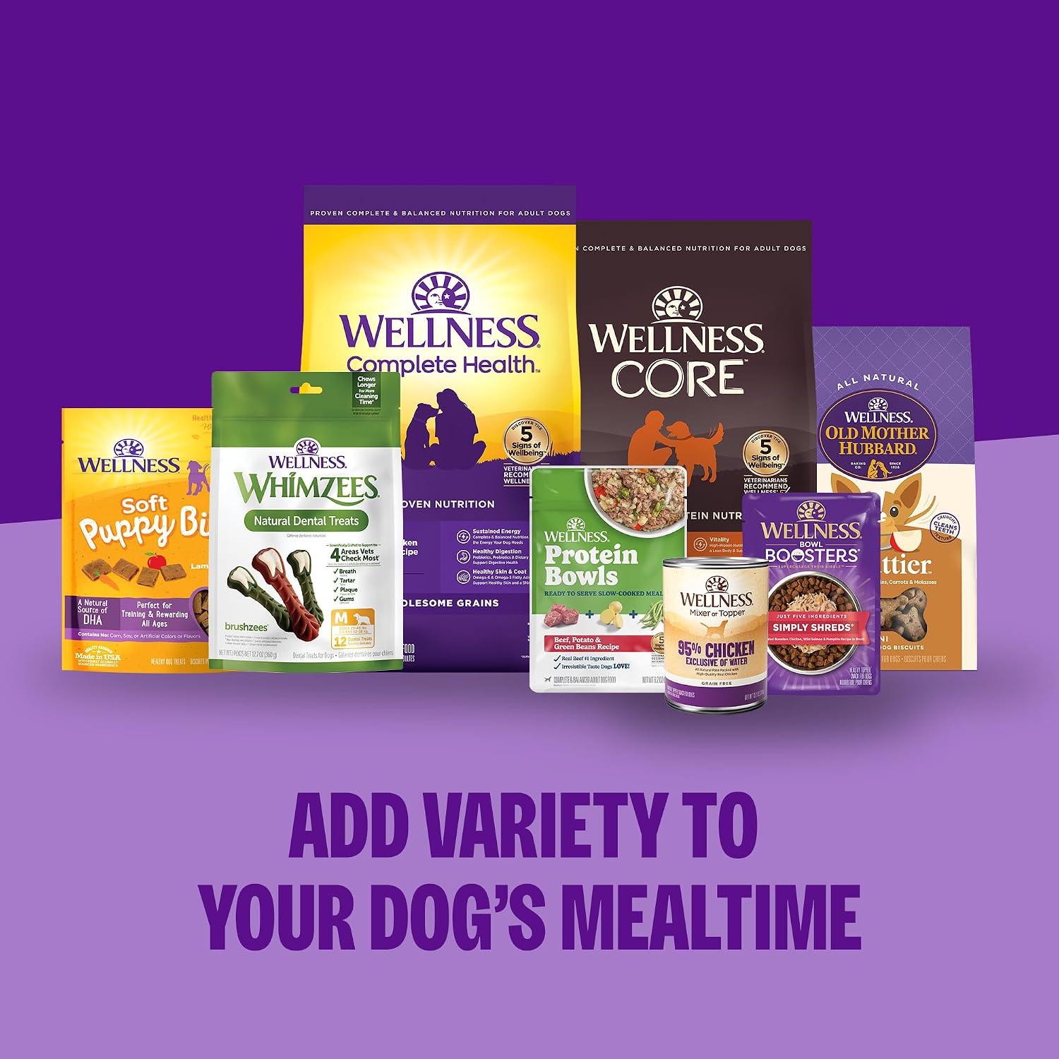 Wellness Protein Bowls Adult Wet Dog Food, Fresh Alternative, Wholesome Grains, Natural, Lamb, Red Rice, and Peas Recipe, 6.2 oz, Pack of 6 Pouches