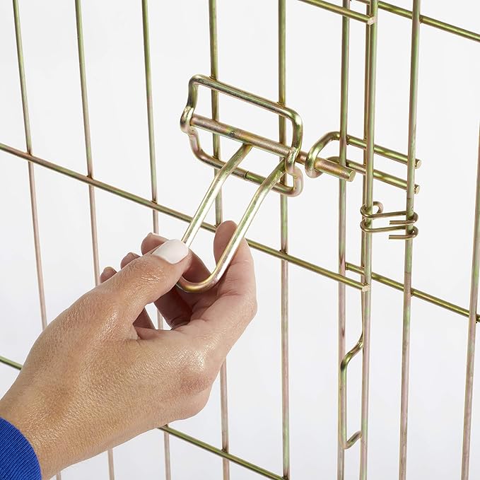 MidWest Homes for Pets Folding Metal Puppy / Dog Exercise Pen, Indoor/Outdoor Playpen with Door, 16 Sq Feet of Play Space, 36-Inches Tall, Gold Zinc