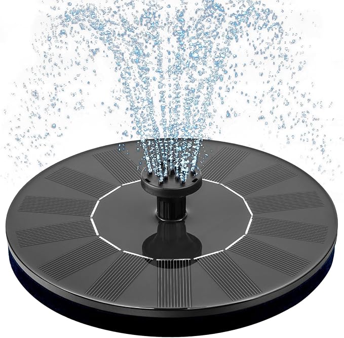 Mademax 1W Solar Bird Bath Fountain Pump, Solar Fountain, Free Standing Floating Solar Powered Water Fountain Pump for Bird Bath, Garden, Pond, Pool, Outdoor